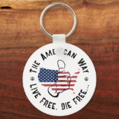 アメリカは自由に生き、自由に死ぬアメリカの方法 キーホルダー (裏面)