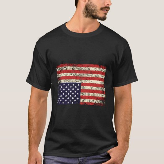 アメリカは苦境に陥り、逆さまに旗を揚げる Tシャツ (正面)