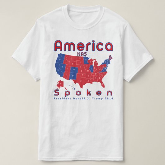 アメリカは赤白青のドナルド・トランプのTシャツを話します Tシャツ (デザイン正面)