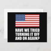 アメリカは電源を切って入れ直してみた? ポストカード (正面/裏面)