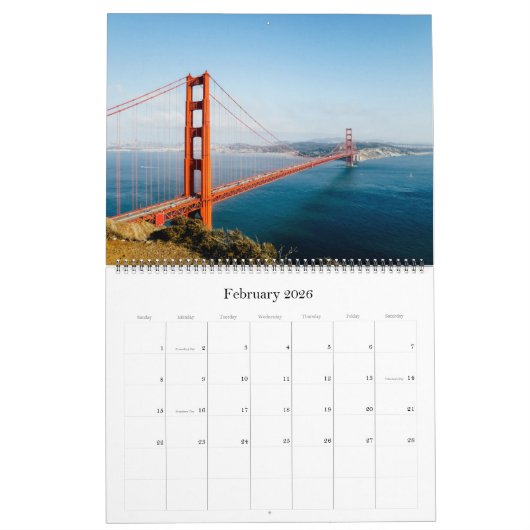 アメリカは2025年に大規模に旅行する カレンダー (2月 2026)