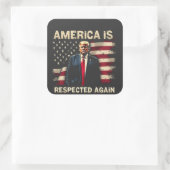 アメリカは7月4日に再びトランプUSAに尊敬されている スクエアシール (バッグ)