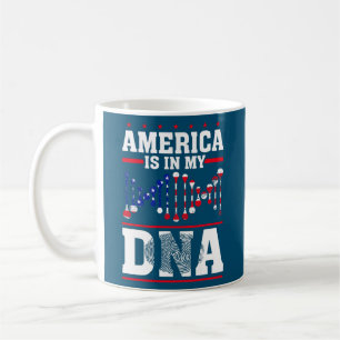 アメリカは7月4日のDNAアメリカ国旗にある コーヒーマグカップ