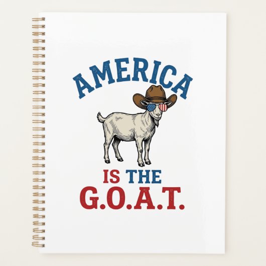 アメリカはG.O.A.T 愛国ヤギカウボーイシャツ プランナー手帳 (正面)