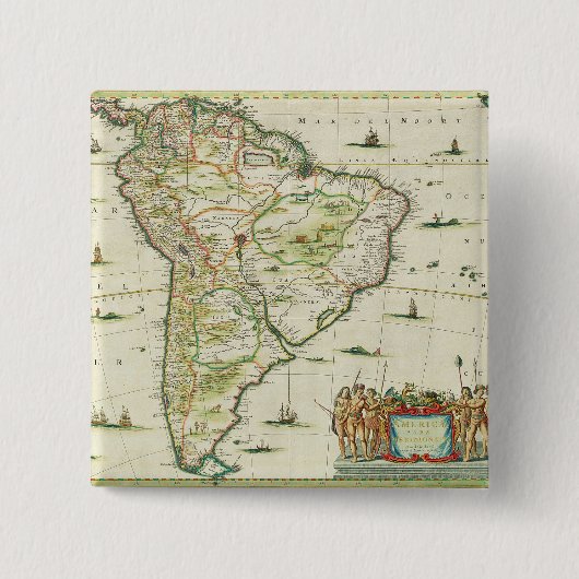 アメリカはMeridionalisを、ページを捲ります「地図書の未成年者の93のパーでとります 缶バッジ (正面)