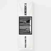 アメリカへようこそ 横断幕 (縦)