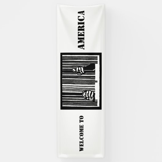 アメリカへようこそ 横断幕 (縦)