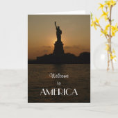 アメリカへようこそ/自由の女神+新市民 カード (黄色い花)