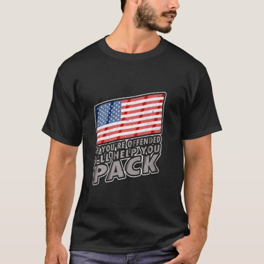 アメリカもし国旗あなたが怒った救済らPac Tシャツ (正面)