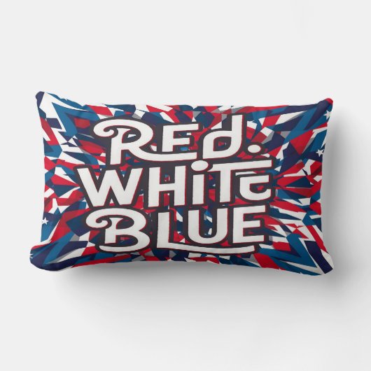 アメリカよくはしゃぐ国旗のデザイン ランバークッション (正面)