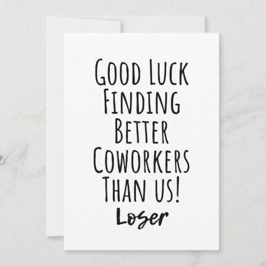 アメリカよりも良い同僚を見つけられる幸運を祈る 招待状 (正面)