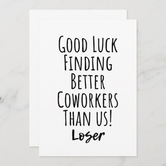 アメリカよりも良い同僚を見つけられる幸運を祈る 招待状 (正面/裏面)