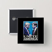 アメリカをひとつに 有名なトランプ 缶バッジ (正面&裏面)