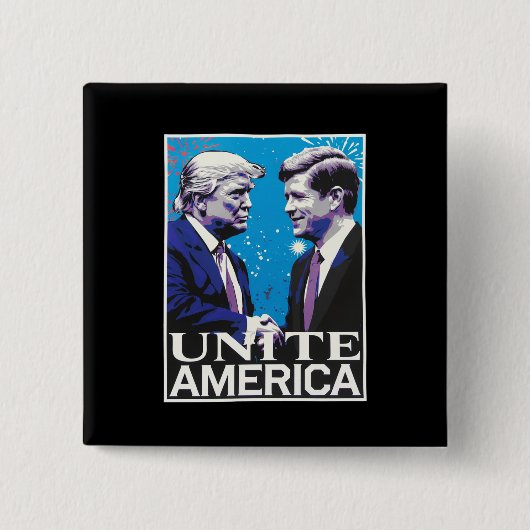 アメリカをひとつに 有名なトランプ 缶バッジ (正面)