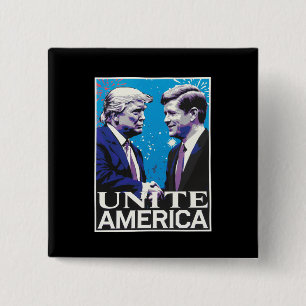 アメリカをひとつに 有名なトランプ 缶バッジ