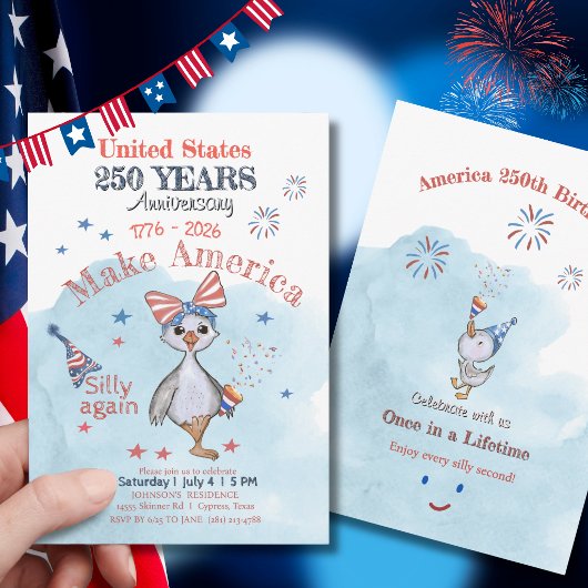 アメリカをふたたびおかしく  アメリカ合衆国250周年記念 招待状