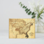 アメリカをイーグルとして表すヴィンテージ地図 ポストカード (スタンド正面)