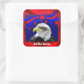 アメリカをイーグルのシールで祝福する愛国神 スクエアシール (バッグ)