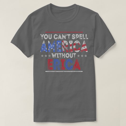 アメリカをエリカ無しで綴おもしろいる Tシャツ (デザイン正面)