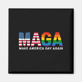 アメリカをゲイで再び誇りに思おう 2025 LGBTQ+ マグネット (正面)