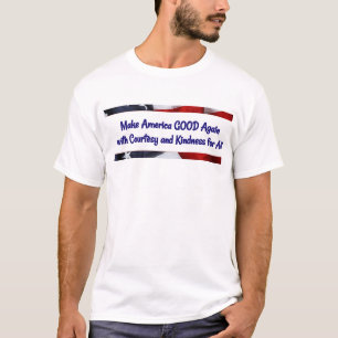 アメリカをティーにのせることよく再度させて下さい Tシャツ