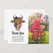 アメリカをテーマにした卒業写真のお礼 ポストカード (正面/裏面)