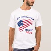 アメリカをモダンで写実的な旗を切札で取ること素晴らしい再度保って下さい Tシャツ (正面)