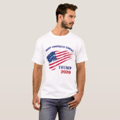 アメリカをモダンで写実的な旗を切札で取ること素晴らしい再度保って下さい Tシャツ (正面フル)