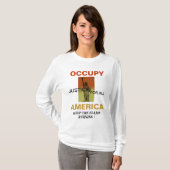 アメリカを保占領せよ炎の燃え盛り! Tシャツ (正面フル)