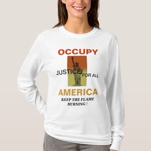 アメリカを保占領せよ炎の燃え盛り! Tシャツ (正面)