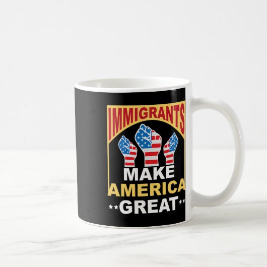 アメリカを偉大にする移民Tシャツ コーヒーマグカップ (右)