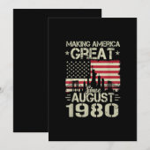 アメリカを偉大に！８月誕生日プレゼント１９ 招待状 (正面/裏面)