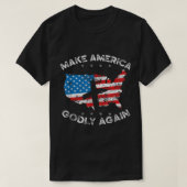 アメリカを再びアメリカ誇りを持ったのクリスチャンにする Tシャツ (デザイン正面)