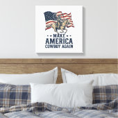 アメリカを再びカウボーイに 愛国 ウエスタンTシャツ_ キャンバスプリント (インサイチュ (寝室))