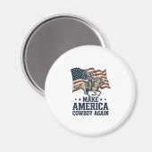 アメリカを再びカウボーイに 愛国 ウエスタンTシャツ_ マグネット (正面/裏面)