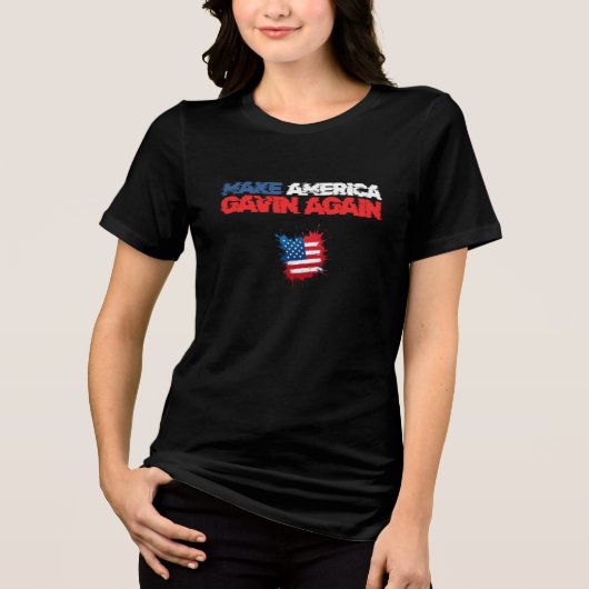 アメリカを再びギャビンにする – 政治声明 トライブレンドＴシャツ (正面)