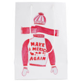 アメリカを再びクリスマスのセーターに温める ミディアムペーパーバッグ (裏面)