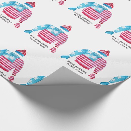 アメリカを再びクリスマスのセーターに温める ラッピングペーパー (角)