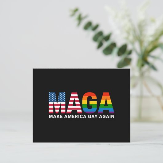 アメリカを再びゲイに ゲイプライド 2025 LGBTQ+ ポストカード (スタンド正面)
