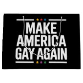 アメリカを再びゲイに！楽しいゲイ・プライド月間 ラージペーパーバッグ (正面)