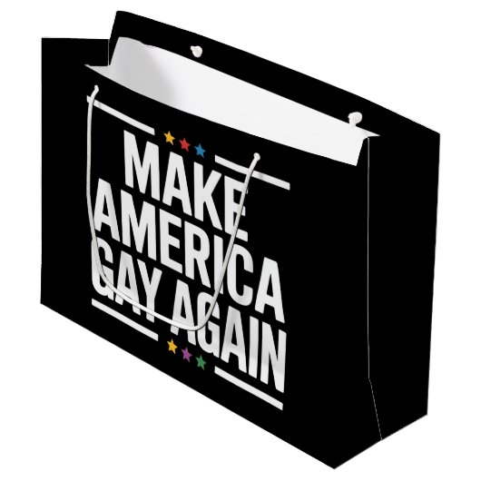 アメリカを再びゲイに！楽しいゲイ・プライド月間 ラージペーパーバッグ (正面アングル)