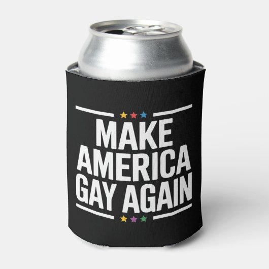 アメリカを再びゲイに！楽しいゲイ・プライド月間 缶クーラー (缶正面)