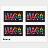 アメリカを再びゲイに 2025ゲイプライド LGBTQ+  長方形シール (シート)