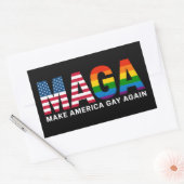 アメリカを再びゲイに 2025ゲイプライド LGBTQ+  長方形シール (封筒)