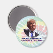 アメリカを再びタイダイに丸い磁石をグルービーにする マグネット (正面/裏面)