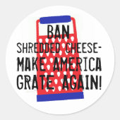 アメリカを再びチーズの切り株のユーモアに変おもしろいえる ラウンドシール (正面)