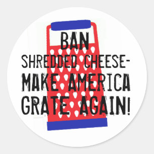 アメリカを再びチーズの切り株のユーモアに変おもしろいえる ラウンドシール
