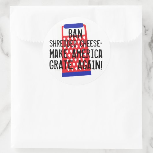 アメリカを再びチーズの切り株のユーモアに変おもしろいえる ラウンドシール (バッグ)