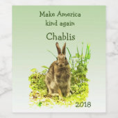 アメリカを再びバニーラビットワインラベルに作る ワインラベル (シングルラベル)