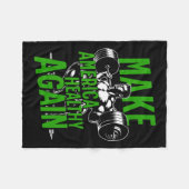 アメリカを再び健康にする重量挙げジムのフィットネス フリースブランケット (正面(横))